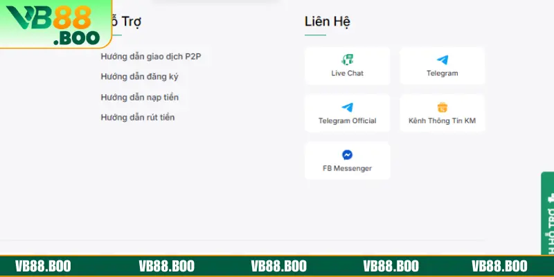 Các phương thức kết nối phổ biến tại VB88